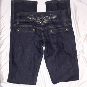 Dark Denim Jeans with jewels on the backside